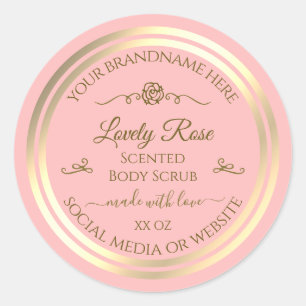 Baby Pink Produit Étiquette Gold Frame Vintage Ros