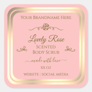 Baby Pink Produit Étiquette Gold Frame Vintage Ros