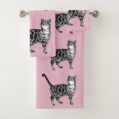 Baby Pink Tabby Chat Chats Filles Ensemble de serv (En situation)