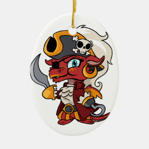 Baby Pirate Dragon Keramisch Ornament