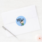 Baby Pirate Met Zwaard - Jongen Tshirts en Geschen Ronde Sticker (Envelop)