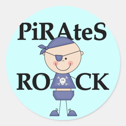 Baby Pirates Rock Tshirts en geschenken Ronde Sticker (Voorkant)