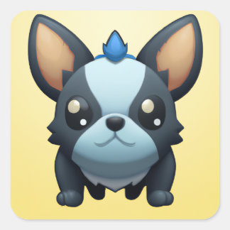 Baby Pokemon Stijl Franse Bulldog Vierkante Sticker