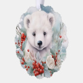 Baby Polar Beer Cub Gift Label Ornament Kaart (Links)