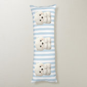 Baby Polar Beer op Stripes Lichaamskussen (Achterkant (Verticaal))