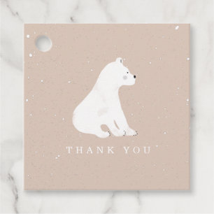 Baby Polar Beer welp Winter roze Baby shower Bedankjes Labels