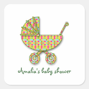 baby polka dot vierkante sticker