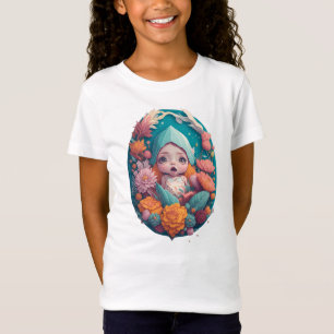 Baby pop in bloemen, bloemenmolen t-shirt