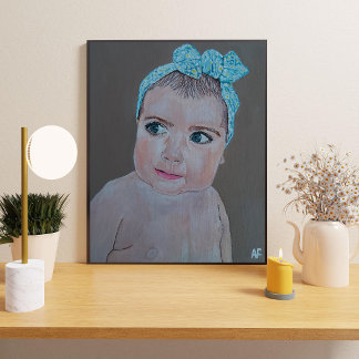 Baby Portret schilderij van Alfred Fox Canvas Afdruk