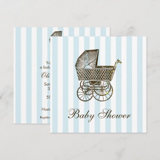  BABY PRAM | BABY SHOWER KAART (Voorkant / Achterkant)