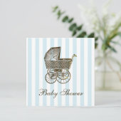  BABY PRAM | BABY SHOWER KAART (Staand voorkant)