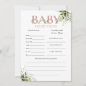 Baby Predictions Baby shower de verdure Carte de j (Devant)