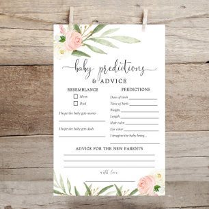 Baby prédictions carte conseil vert rose or