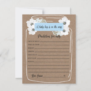 Baby Predictions mason bocal Baby shower Carte de