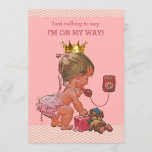 Baby Princess op Telefoon Baby shower Chevrons Kaart