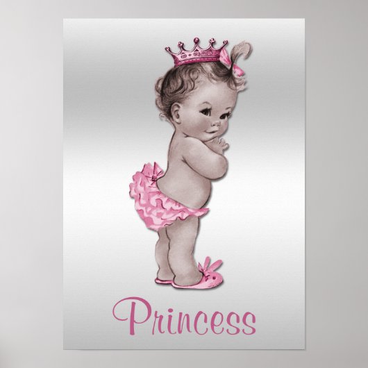  Baby Princess Pink en Silver Poster (Voorkant)
