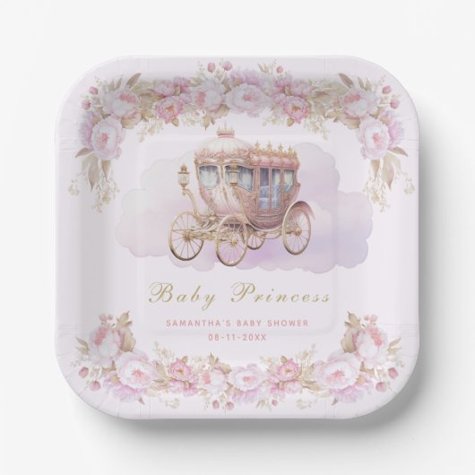 Baby Prinses roze Papieren Bordje (Voorkant)