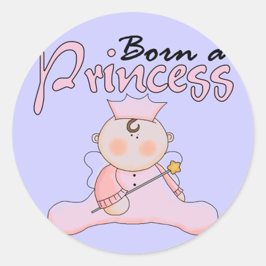 Baby Prinses Roze T-shirts en geschenken Ronde Sticker (Voorkant)