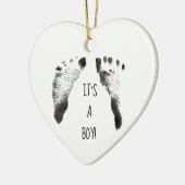 Baby prints, geboortedatum toevoegen keramisch ornament (Links)