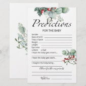 Baby pronostics carte conseil baby shower à feuill (Devant / Derrière)