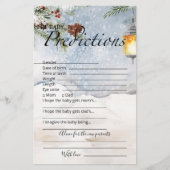 Baby pronostics carte conseil baby shower à feuill (Devant)