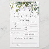 Baby pronostics carte de conseil genre neutre simp (Devant)