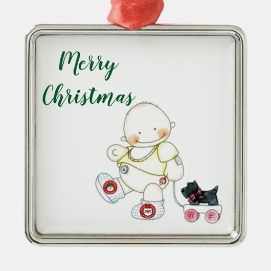 ***BABY PULLS WAGON** CHRISTMAS ORNAMENT (Voorkant)
