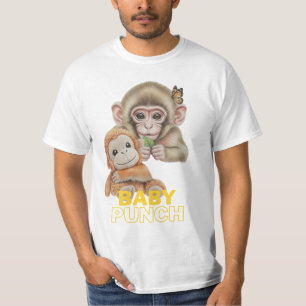 Baby Punch Schattige Aap met Knuffel T-shirt
