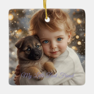 Baby & Puppy Kerstmis Magie Ornament