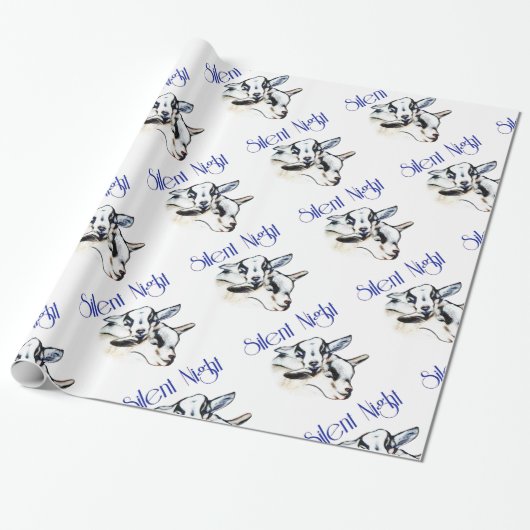 Baby Pygmy Goats Silent Night Kerstmis Wrapping P Cadeaupapier (Uitgerold)