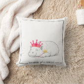 Baby Pygmy Hippo Princess Throw Pillow Kussen (Deken)