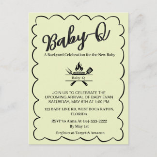 Baby-Q Achtertuin Baby Shower BBQ Baby Briefkaart