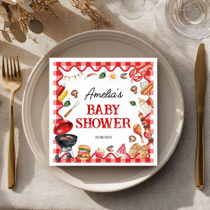 Baby Q Achtertuin Baby Shower BBQ Kookfeest Servet