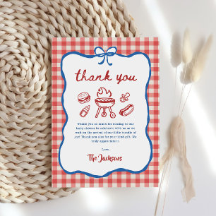 Baby Q achtertuin BBQ 4 juli baby shower Bedankkaart
