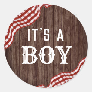 Baby-Q Achtertuin BBQ Geslacht Reveal Het Is Een J Ronde Sticker