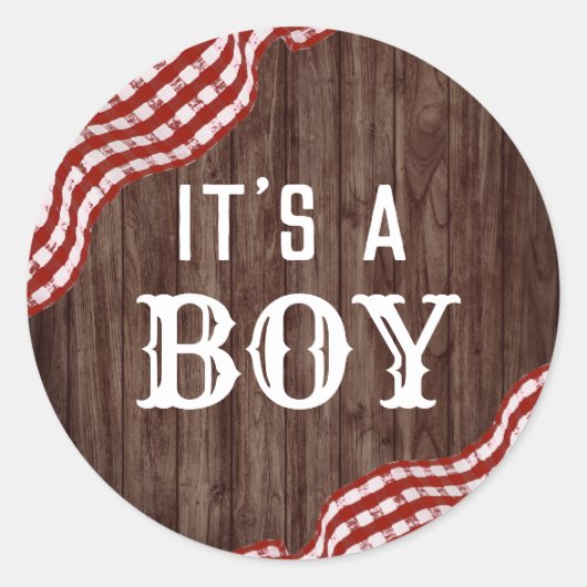 Baby-Q Achtertuin BBQ Geslacht Reveal Het Is Een J Ronde Sticker (Voorkant)