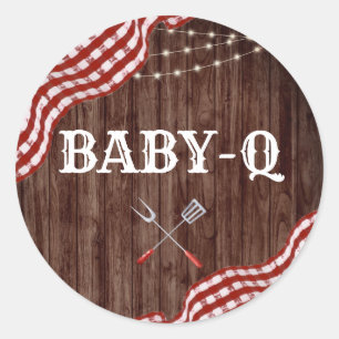 Baby-Q achtertuin BBQ-koppels schoeisel voor favor Ronde Sticker