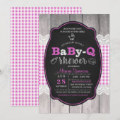 Baby Q Baby shower BBQ Uitnodiging (Voorkant / Achterkant)