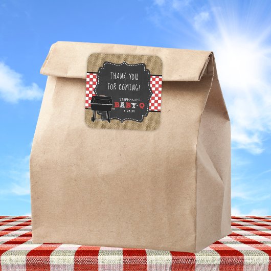 Baby Q baby shower dank u voor sticker RED