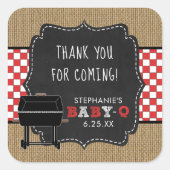 Baby Q baby shower dank u voor sticker RED (Voorkant)