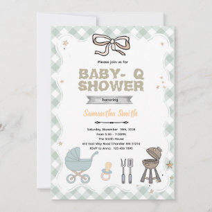 Baby Q Baby Shower feest uitnodiging