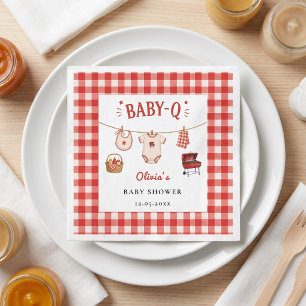 Baby Q Baby Shower Gingham Waslijn & Grill Servet