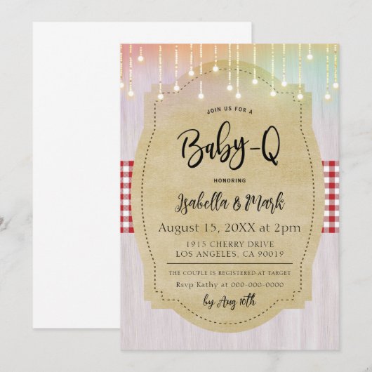 Baby-Q Barbecue Baby shower Kaart (Voorkant / Achterkant)