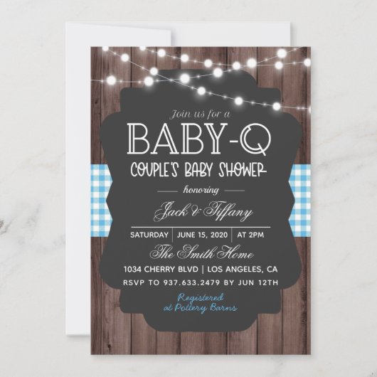 Baby-Q Barbecue Baby shower Kaart (Voorkant)