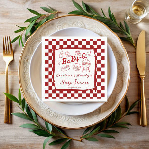 Baby q barbecue rode ruiten baby shower servet