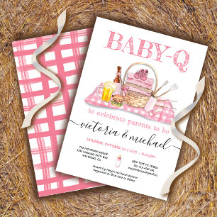 Baby Q Barbecue Shower Pink Picnic Kaart