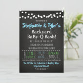BaBy-Q BBQ Baby Boy Shower Invitation Carte de liv (Debout devant)