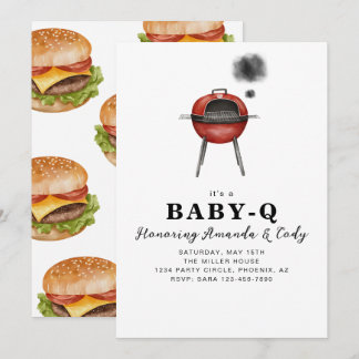 Baby-Q BBQ Baby Shower Uitnodiging