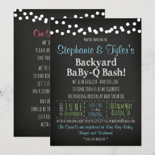 baby-Q BBQ Baby shower Uitnodiging en Boekkaart
