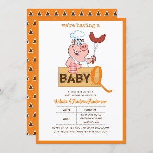Baby-Q BBQ Cute Pig Chef Modern Boy Girl Kaart